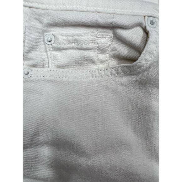 Seven for All Mankind Jeans High Waist Ankle Skinny White w/ Denim Patch Pocket - Picture 15 of 16